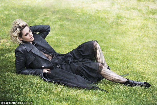 Laid back: The actress, who was dressed in black from top-to-toe for this Elle fashion shot, also revealed that she was fighting chronic OCD at the time